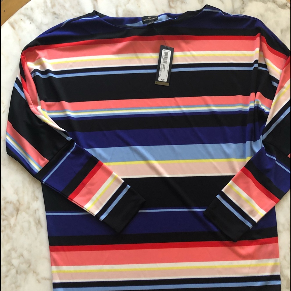Multi piperstripe long sleeve shirt